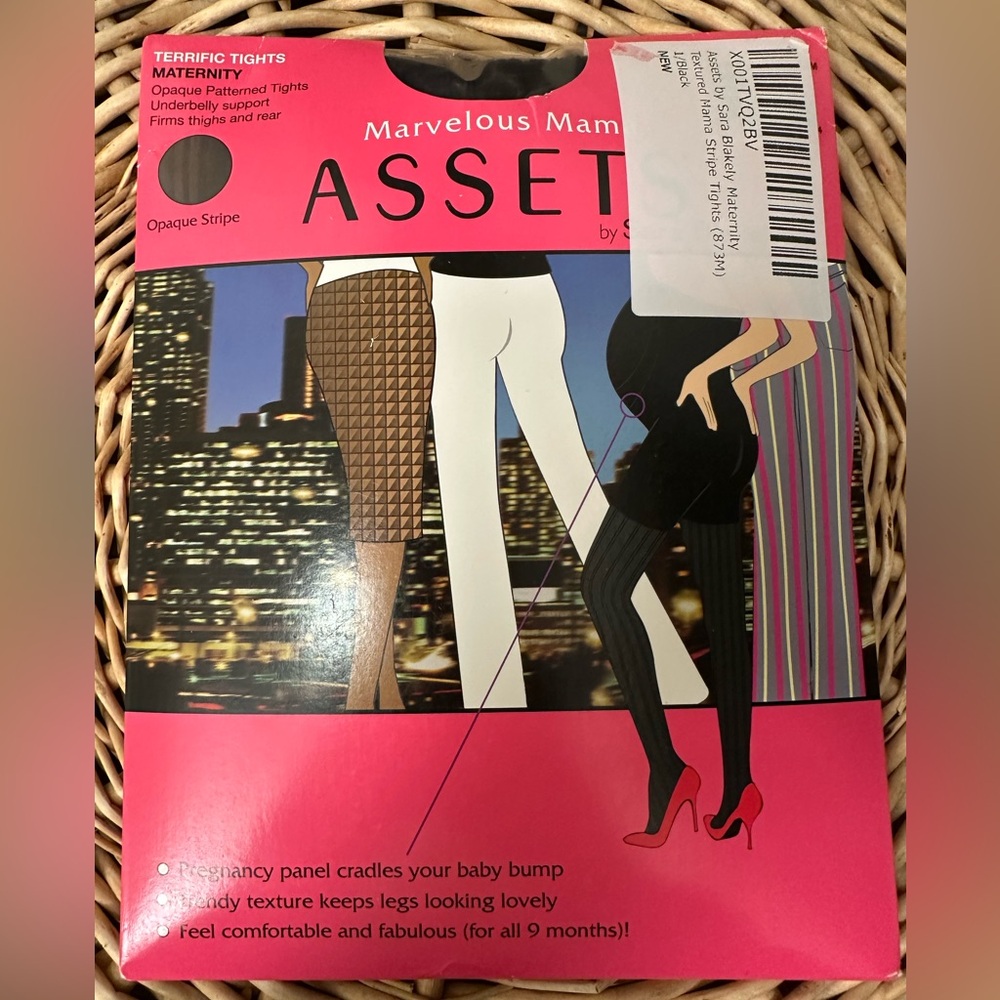 NWT Marvelous Mama Assets by Sara Blakely 
Terrific Tights Maternity Sz 1 Black